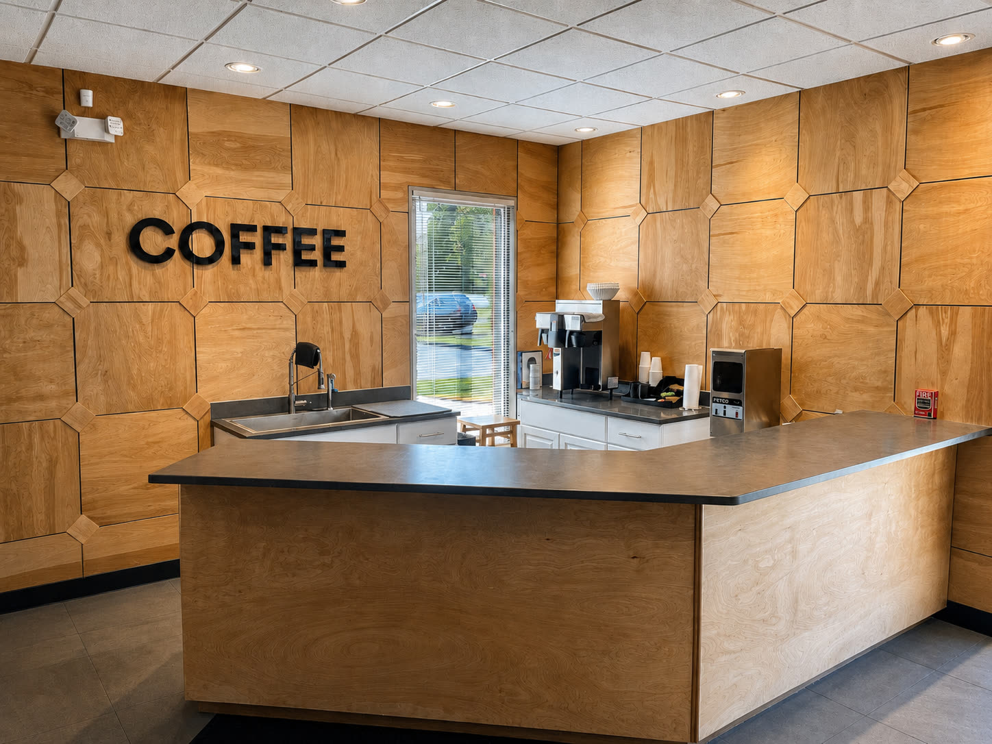 Custom-designed coffee bar
