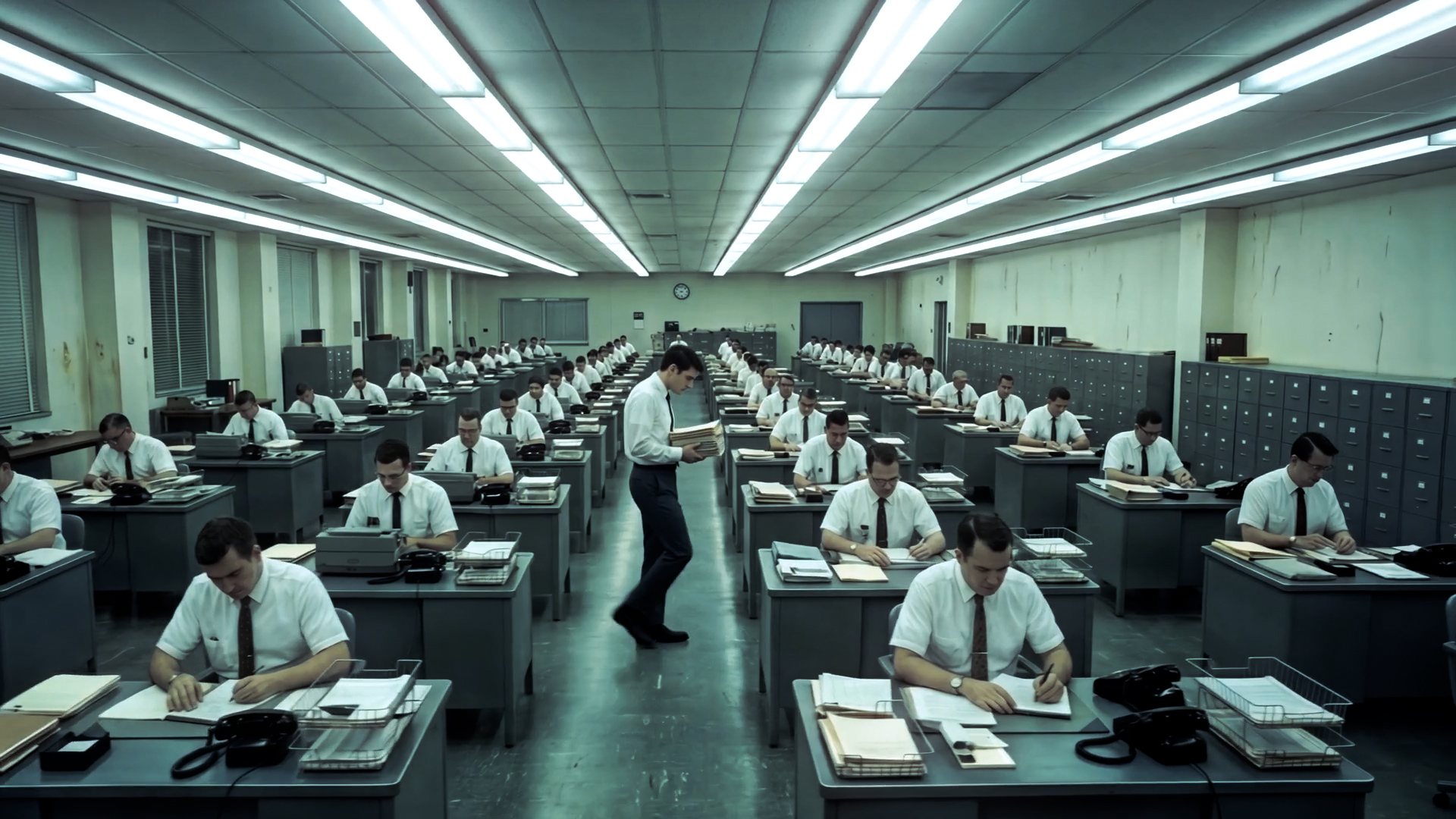 A vast 1960s clerical pool from the Solo film